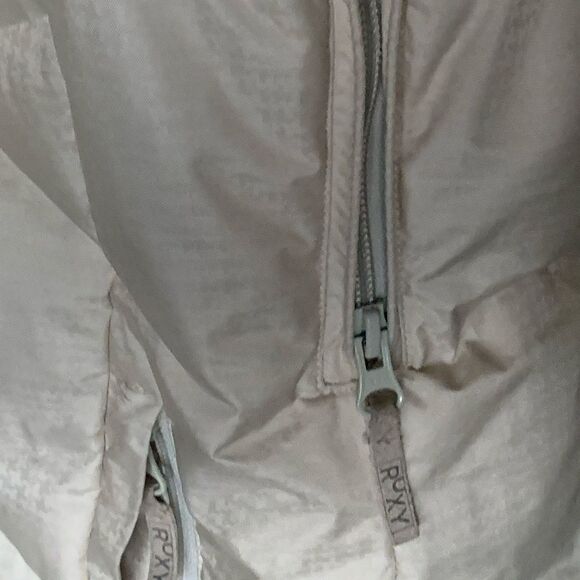 Roxy beige herringbone print endurance 10,000  down ski winter jacket M EUC - Picture 8 of 15